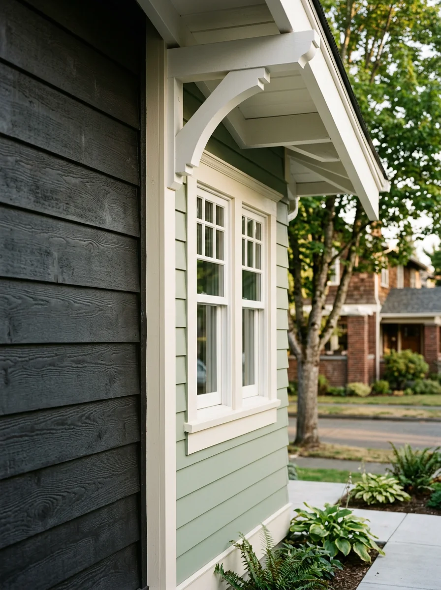 Close-up of a Tacoma home exterior showing quality restoration work and attention to neighborhood character.